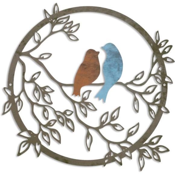 Metal Wall Art Bird on Tree Branch Bird Wall Silhouette Bird Wall Art Decor - Picture 2 of 6